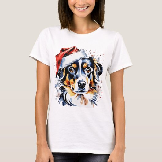 Kerst schattige puppy t-shirt (Voorkant)