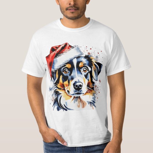 Kerst schattige puppy t-shirt (Voorkant)