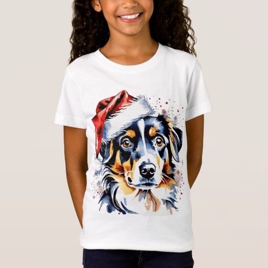 Kerst schattige puppy t-shirt (Voorkant)