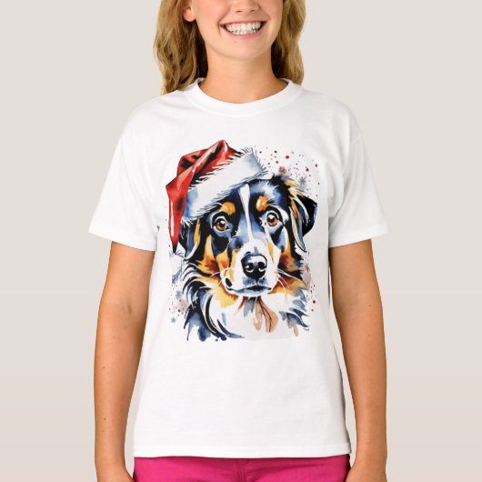 Kerst schattige puppy t-shirt (Voorkant)