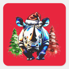 Kerst schattige puppy vierkante sticker