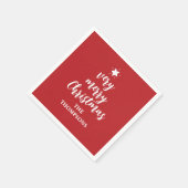 Kerst Schattige Red Tree Star Typografie Party Servet (Hoek)