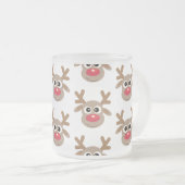 Kerst Schattige rendier Cartoon Pattern Matglas Koffiemok (Voorkant rechts)