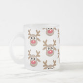 Kerst Schattige rendier Cartoon Pattern Matglas Koffiemok (Links)