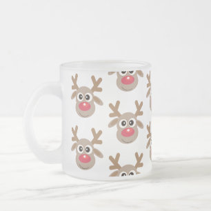 Kerst Schattige rendier Cartoon Pattern Matglas Koffiemok