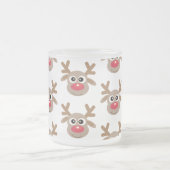 Kerst Schattige rendier Cartoon Pattern Matglas Koffiemok (Center)