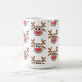 Kerst Schattige rendier Cartoon Pattern Wit Koffiemok (Center)