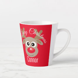 Kerst Schattige rendier Cartoon rood Latte Mok