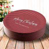 Kerst Schattige Rood Whimsical Gestreepte Kalligra Papieren Bordje