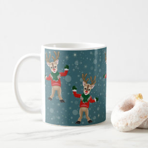 Kerst Schattige Rudolph de Rood neus Rendier Koffiemok