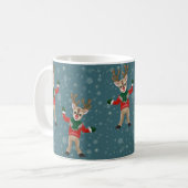 Kerst Schattige Rudolph de Rood neus Rendier Koffiemok (Voorkant links)