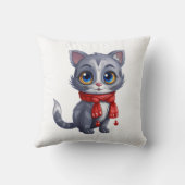 Kerst Schattige Russisch Blauw Kat Kussen (Achterkant)
