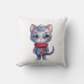 Kerst Schattige Russisch Blauw Kat Kussen (Voorkant)