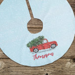 Kerst Schattige Script Waterverf rustieke rode tru Kerstboom Rok<br><div class="desc">Dit ontwerp is voorzien van een kerst schattig kalligrafie script boomrok met een waterverf eenvoudige rustieke rode truck,  een wintersneeuw sneeuwvlok vallen,  een stijlvolle trendy grillige grillige vakantie,   ouderwetse bossen,  bos winter kerstboom scène,  een klassiek rood-blauw groen,  kerst vakantie huis decor,  aangepaste gepersonaliseerde naam,  kerst Accessoires</div>