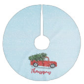 Kerst Schattige Script Waterverf rustieke rode tru Kerstboom Rok (Voorkant)