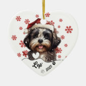 Kerst Schattige Shih Tzu Dog gepersonaliseerd Keramisch Ornament (Voorkant)