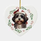 Kerst Schattige Shih Tzu Dog gepersonaliseerd Keramisch Ornament (Achterkant)