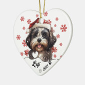 Kerst Schattige Shih Tzu Dog gepersonaliseerd Keramisch Ornament (Links)