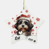 Kerst Schattige Shih Tzu Dog gepersonaliseerd Keramisch Ornament (Voorkant)