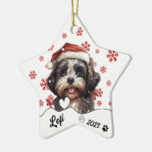 Kerst Schattige Shih Tzu Dog gepersonaliseerd Keramisch Ornament (Links)