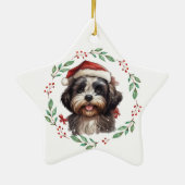 Kerst Schattige Shih Tzu Dog gepersonaliseerd Keramisch Ornament (Achterkant)
