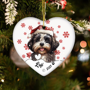Kerst Schattige Shih Tzu Dog gepersonaliseerd Keramisch Ornament