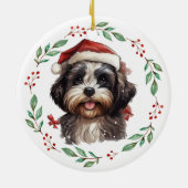 Kerst Schattige Shih Tzu Dog gepersonaliseerd Keramisch Ornament (Achterkant)