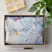 Kerst Schattige Sneeuwman Geboorte Waterverf Famil Tissuepapier (Geschenk)