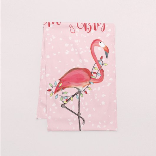 Kerst Schattige String Lights Whimsy Pink Flamingo Korte Tafelloper
