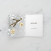 Kerst schattige uil met takken en ballen feestdagen kaart (Binnen)