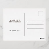 Kerst schattige uil met takken en ballen folie feestdagen briefkaart (Achterkant)