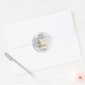 Kerst schattige uil met takken en ballen ronde sticker (Envelop)