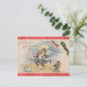 Kerst Schattige Victoriaans Kattendieren Briefkaart (Staand voorkant)