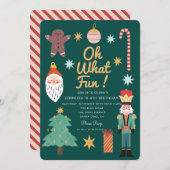 Kerst Schattige Wat leuk Whimsical birthday Kaart (Voorkant / Achterkant)