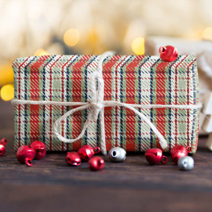 Kerst Schattige Winter Rood Groen Plaid Patroon Tissuepapier