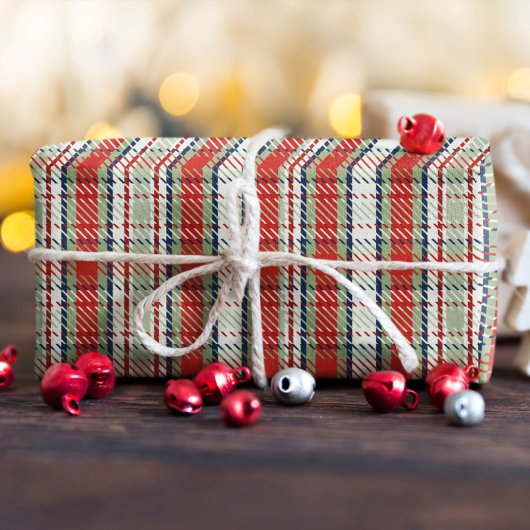 Kerst Schattige Winter Rood Groen Plaid Patroon Tissuepapier