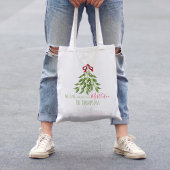 Kerst Schattige Wintergroen Mistletoe Eenvoudig Tote Bag