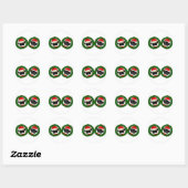 Kerst Schattige Zwart Pug en Fawn Pug Santa Ronde Sticker (Vel)