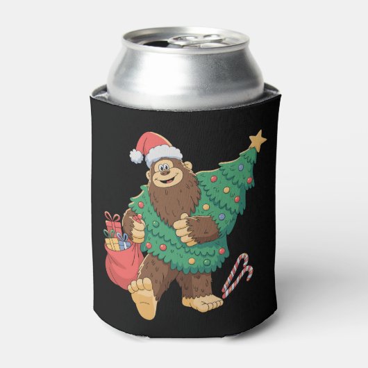 Kerst Schattigee Bigfoot Sasquatch Xmas Tree Light Blikjeskoeler (Blikje Voorkant)