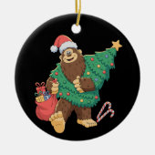 Kerst Schattigee Bigfoot Sasquatch Xmas Tree Light Keramisch Ornament (Voorkant)
