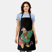 Kerst Schattigee Bigfoot Sasquatch Xmas Tree Light Schort (Gedragen)