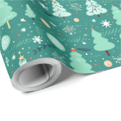 Kerst Schattigee Bomen Verpakking Papier (Rol Hoek)