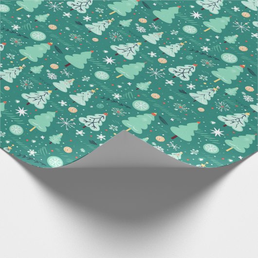 Kerst Schattigee Bomen Verpakking Papier (Hoek)