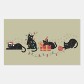Kerst Schattigee Cat Lover Crew Kerstverlichting Rechthoekige Sticker (Voorkant)