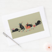 Kerst Schattigee Cat Lover Crew Kerstverlichting Rechthoekige Sticker (Envelop)