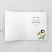 Kerst Schattigee Chickadee Bird Bijbel Feestdagen Kaart (Binnen)