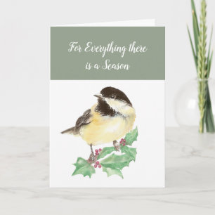Kerst Schattigee Chickadee Bird Bijbel Feestdagen Kaart