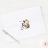 Kerst Schattigee Chickadee Bird Wildlife Natuur Ar Vierkante Sticker (Envelop)