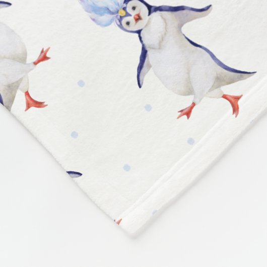 Kerst Schattigee dansende pinguïns Fleece Deken (Hoek)