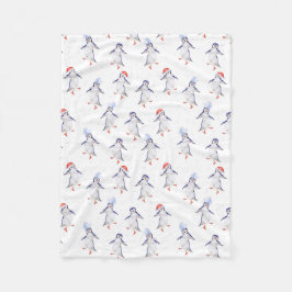 Kerst Schattigee dansende pinguïns Fleece Deken